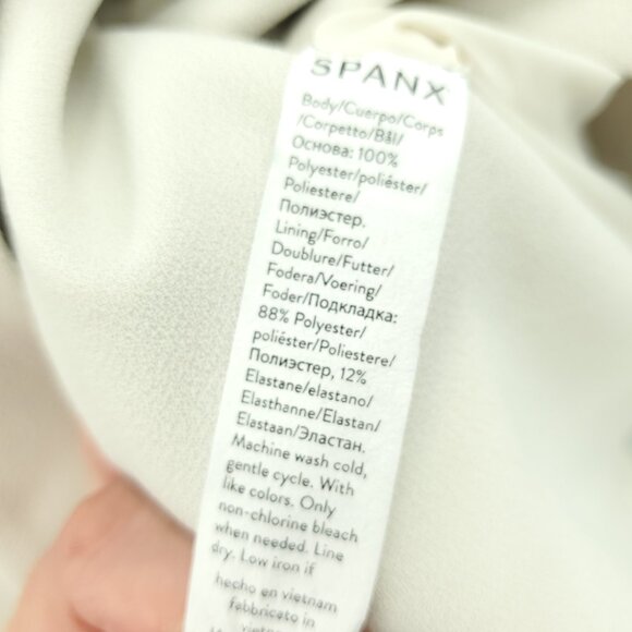 SPANX Carefree Crepe Wrap Blazer M Parchment (Cream/White) - Picture 15 of 16
